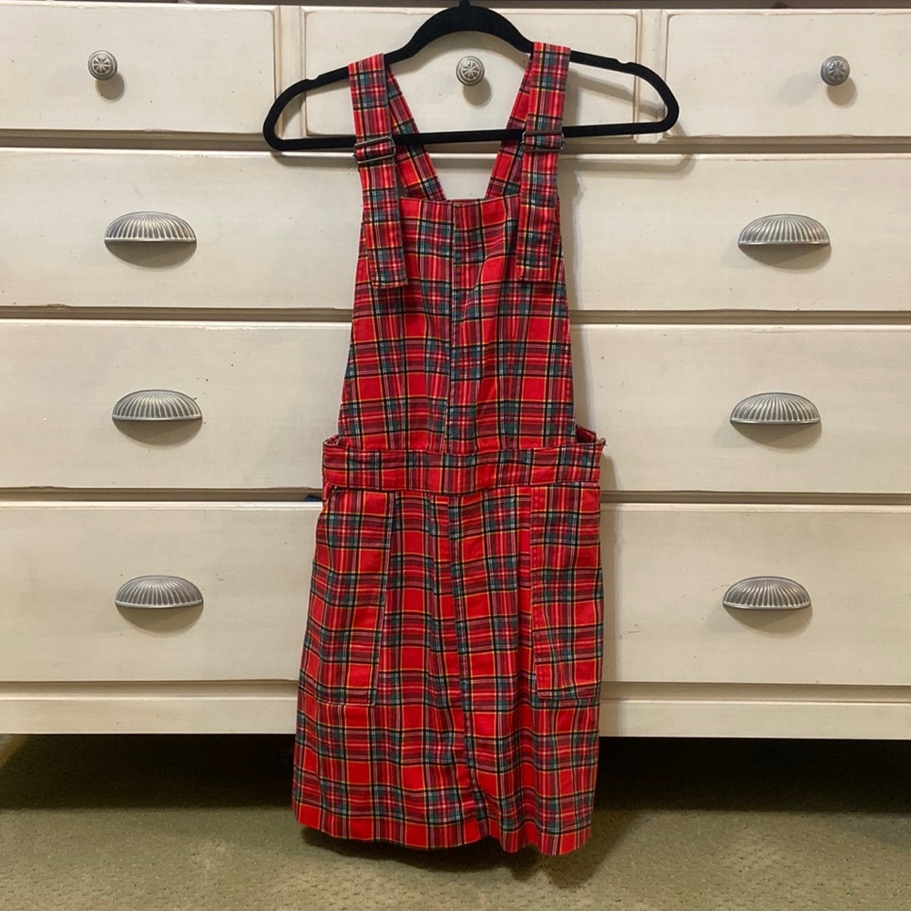 Red Tartan Pinafore Dress